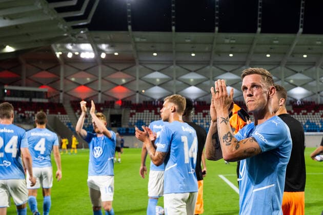 220811 Soren Rieks of Malmö celebrates after the UEFA Europa League qualification between Diddeleng and Malmö FF on August 11, 2022 in Luxembourg. Photo: Daniel Stiller BILDBYRAN kod DS DS0267 fotboll football soccer fotball uefa europa league diddeleng malmö ff bbeng jubel Copyright: DANIELxSTILLER BB220811DS064