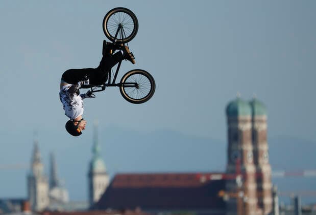Sport Themen der Woche KW32 Sport Bilder des Tages 11.08.2022, European Champions Games Munich 2022, BMX, Olympia Berg Muenchen, im Bild: Timo Schulze (GER) *** 11 08 2022, European Champions Games Munich 2022, BMX, Olympia Berg Muenchen, sports, in the picture Timo Schulze GER