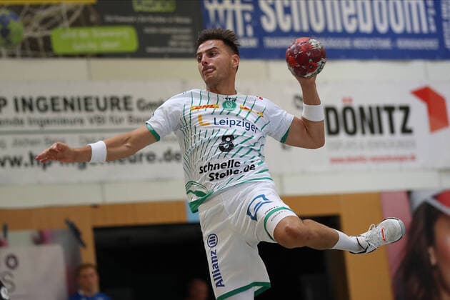SC DHfK Leipzig-Kadetten Schaffhausen, Internationaler Heide-Cup 2022, 12.08.22; Schneverdingen Lucas Krzikalla (Nr.08, SC DHfK Leipzig) Copyright: xBEAUTIFULxSPORTS MarioxM.xKobergx