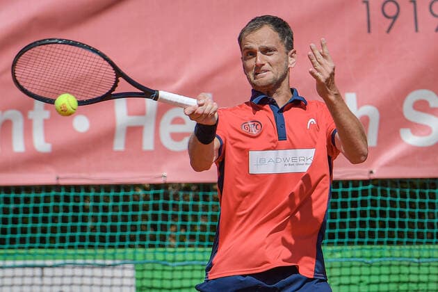 Aleksandr Nedovyesov (KAZ) (Badwerk Gladbacher HTC 1) 12.08.2022 ¢ Tennis Bundesliga ¢ Badwerk Gladbacher HTC 1 vs TC Bredeney 1