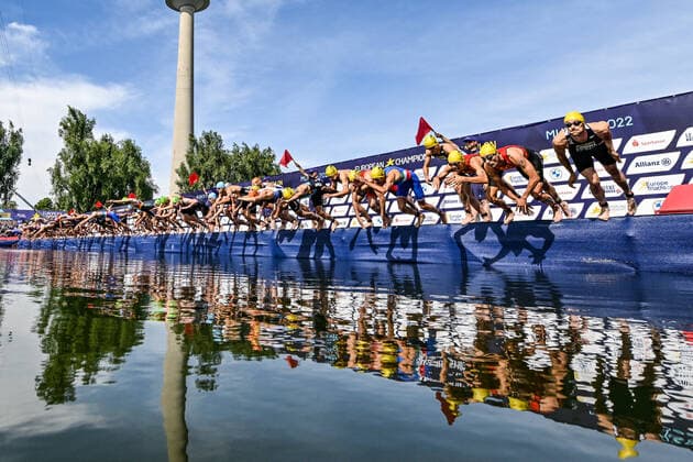 Sport Themen der Woche KW32 Illustration picture shows the men Triathlon European Championships Munich 2022, in Munich, Germany, on Saturday 13 August 2022. The second edition of the European Championships takes place from 11 to 22 August and features nine sports. ERICxLALMAND  x38786427x