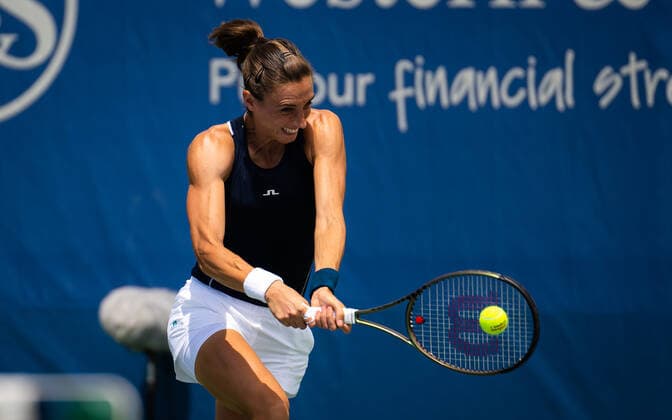 August 13, 2022, CINCINNATI, UNITED STATES: Petra Martic of Croatia in action during the first round of qualifications at the 2022 Western & Southern Open WTA, Tennis Damen 1000 tennis tournament CINCINNATI UNITED STATES - ZUMAa181 20220813_zaa_a181_007 Copyright: xRobxPrangex