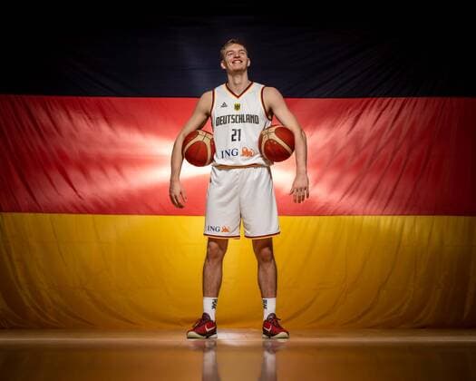 EuroBasket 2022, DBB - Kader Basketball Köln 08.08.2022 Deutsche Basketball Nationalmannschaft Herren Männer Kader für die Eurobasket 2022 Europameisterschaft Justus Hollatz (Deutschland, No.21)