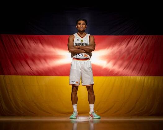 EuroBasket 2022, DBB - Kader Basketball Köln 08.08.2022 Deutsche Basketball Nationalmannschaft Herren Männer Kader für die Eurobasket 2022 Europameisterschaft Maodo Lo (Deutschland, No.04)