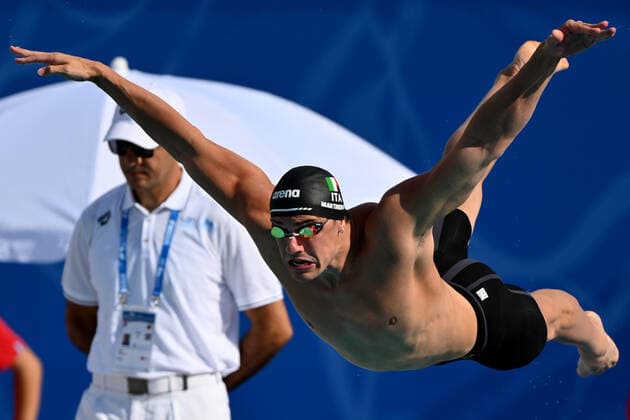 Sport Themen der Woche KW33 Sport Bilder des Tages Foto Alfreedo Falcone - LaPresse 15-08-2022 Roma nuoto European Acquatics Roma 2022 nella foto:Nicolo Martinenghi 2022-08-15 Rome Sport swimming European Acquatics Rome 2022 in the photo:Nicolo Martinenghi  Copyright: xAlfreedoxFalcone LaPressex