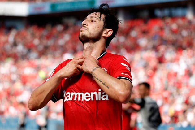 AZMOUN Sardar Team Bayer 04 Leverkusen DFL Bundesliga Saison 2022 - 2023 Spiel Bayer 04 Leverkusen - FC Augsburg 1 : 2 am 13. 08. 2022 in Leverkusen DFL REGULATIONS PROHIBIT ANY USE OF PHOTOGRAPHS as IMAGE SEQUENCES and or QUASI-VIDEO Copyright: xLacixPerenyix
