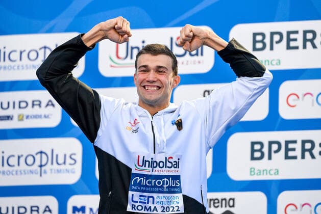 Bilder des Jahres 2022, Sport 08 August Sport Themen der Woche KW33 Sport Bilder des Tages BRAUNSCHWEIG Ole GER GERMANY Bronze Medal 50m Backstroke Men Final Swimming Roma, 15 8 2022 Stadio del Nuoto XXVI LEN European Championships Roma 2022 Photo Andrea Staccioli Deepbluemedia Insidefoto andreaxstaccioli