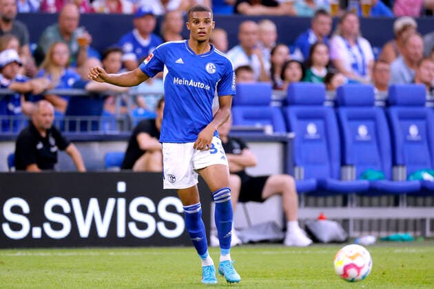 THIAW Malick Team FC Schalke 04 DFL Bundesliga Saison 2022 - 2023 Spiel FC Schalke 04 - Borussia Moenchengladbach 2 : 2 am 13. 08. 2022 in Gelsenkirchen DFL REGULATIONS PROHIBIT ANY USE OF PHOTOGRAPHS as IMAGE SEQUENCES and or QUASI-VIDEO Copyright: xLacixPerenyix