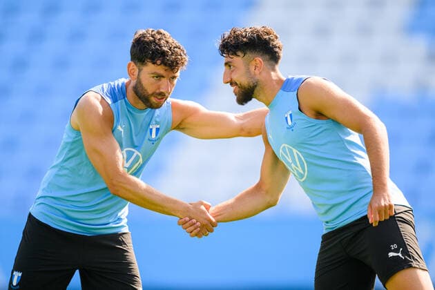 220817 Erdal Rakip and Moustafa Zeidan during a training session with Malmö FF on August 17, 2022 in Malmö. Photo: Ludvig Thunman BILDBYRAN kod LT LT0396 fotboll football soccer fotball uefa europa league träning practice training malmö ff bbeng play-off Copyright: LUDVIGxTHUNMAN BB220817LT061