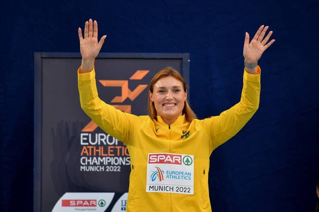 17.08.2022, xkaix, Leichtathletik European Championships, emspor, v.l. Kristin Pudenz gewinnt Silber im Diskuswurf