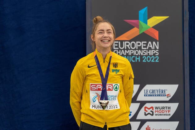 LUECKENKEMPER Gina (GER), 100 meter Women (100m Frauen), Gold GER, Athletics (Leichtathletik), European Championships Munich 2022, 17.08.2022, GER, Athletics (Leichtathletik), European Championships Munich 2022, 17.08.2022 Muenchen Copyright: xEibner-Pressefotox EP_SMR