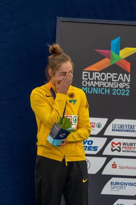 LUECKENKEMPER Gina (GER), 100 meter Women (100m Frauen), Gold GER, Athletics (Leichtathletik), European Championships Munich 2022, 17.08.2022, GER, Athletics (Leichtathletik), European Championships Munich 2022, 17.08.2022 Muenchen Copyright: xEibner-Pressefotox EP_SMR