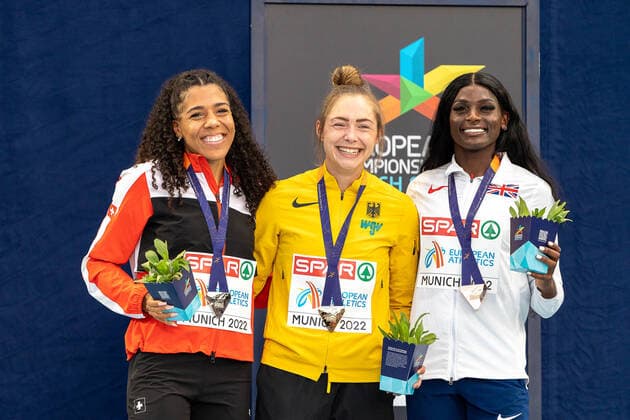 LUECKENKEMPER Gina (GER), 100 meter Women (100m Frauen), Gold GER, Athletics (Leichtathletik), European Championships Munich 2022, 17.08.2022, GER, Athletics (Leichtathletik), European Championships Munich 2022, 17.08.2022 Muenchen Copyright: xEibner-Pressefotox EP_SMR