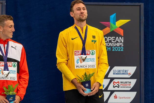 KAUL Niklas (GER), Decathlon Men (Zehnkampf Maenner), Gold GER, Athletics (Leichtathletik), European Championships Munich 2022, 17.08.2022, GER, Athletics (Leichtathletik), European Championships Munich 2022, 17.08.2022 Muenchen Copyright: xEibner-Pressefotox EP_SMR