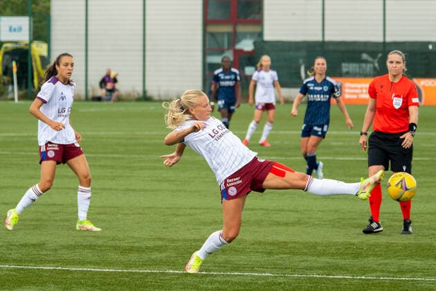 18.08.2022, Glasgow, Petershill Park, UEFA Women s Champions League: Paris FC - Servette FCCF, Cassandra Korhonen (Servette 9) during the UEFA Women s Champions League football match between Paris FC and Servette Chenois at Petershill Park in Glasgow, Scotland Glasgow Petershill Park Scotland United Kingdom Copyright: xJustPictures.ch RichardxCallisx