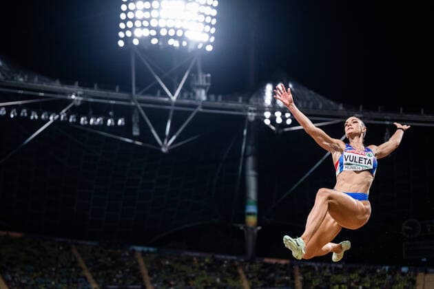 Bilder des Jahres 2022, Sport 08 August Sport Themen der Woche KW33 Sport Bilder des Tages 220818 Ivana Vuleta of Serbia competes in women?s long jump final during day 8 of the European Championships on August 18, 2022 in Munich. Photo: Vegard Grott BILDBYRAN kod VG VG0337 friidrott athletics friidrett europamästerskap em em 2022 european championships munich 2022 munchen-em day 8 bbeng long jump lengde längdhopp *** 220818 Ivana Vuleta of Serbia competes in women?s long jump final during day 8 of the European Championships on August 18, 2022 in Munich Photo Vegard Grott BILDBYRAN code VG VG0337 athletics athletics athletics European Championships em em 2022 european championships munich 2022 munchen em day 8 bbeng long jump lengde long jump,  Copyright: VEGARDxGRoTT BB220818VG130
