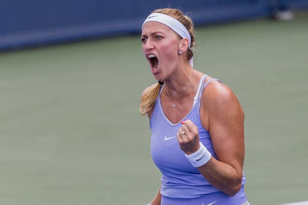 August 19, 2022, Mason, Ohio, USA: PETRA KVITOVA (CZE) reacts after winning a set during the quarterfinal round of the Western and Southern Open at the Lindner Family Tennis Center. Kvitova won 6:2, 6:3. Mason USA - ZUMAs304 20220819_zaf_s304_068 Copyright: xScottxStuartx