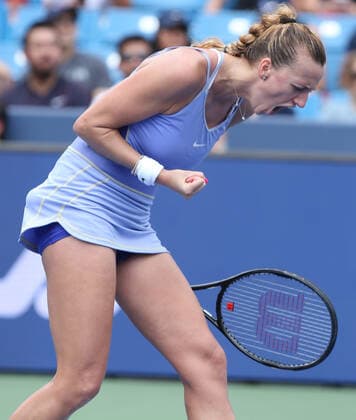 Petra Kvitova of the Czech Republic reacts to winning the second set against Madison Keys of the United States during the semi-finals of the 2022 Western and Southern Masters at the Lindner Family Tennis Center in Mason, Ohio, USA, 20 August 2022. Western and Southern Masters !ACHTUNG: NUR REDAKTIONELLE NUTZUNG!  Copyright: xMARKxLYONSx AME727 20220820-5202696c2e2511f3925c533c29cf7b4a6fe77534