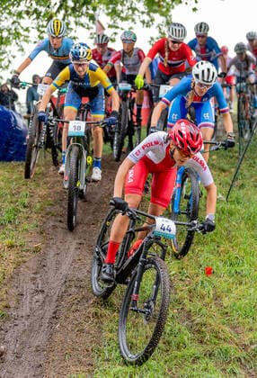 WOJTYLA Gabriela (POL) at the start of the race. GER, Cycling Mountain Bike Womens Cross-Country (Radfahren Mountainbike, Frauen Cross-Country), European Championships Munich 2022, 20.08.2022. Photo: EIBNER Heike Feiner GER, Cycling Mountain Bike Womens Cross-Country (Radfahren Mountainbike, Frauen Cross-Country), European Championships Munich 2022, 20.08.2022. Munich *** WOJTYLA Gabriela POL at the start of the race GER, Cycling Mountain Bike Womens Cross Country Cycling Mountain Bike, Women Cross Country , European Championships Munich 2022, 20 08 2022 Photo EIBNER Heike Feiner GER, Cycling Mountain Bike Womens Cross Country Cycling Mountain Bike, Women Cross Country , European Championships Munich 2022, 20 08 2022 Munich Copyright: xEibnerxPressefotox xHeikexFeinerx EP_HFR