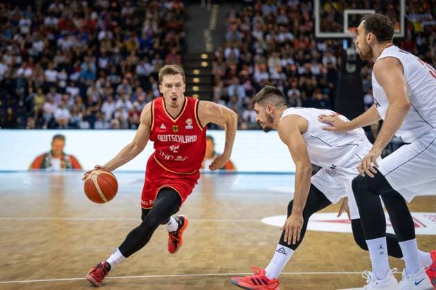 Basketball Hamburg 20.08.2022 Supercup Serbien (SRB) - Deutschland (GER) Andreas Obst (Deutschland, No.42)