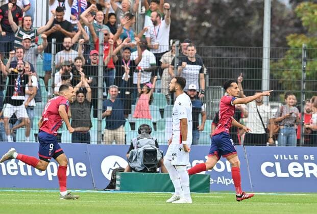 Joie de Saif-eddine Khaoui (clermont) FOOTBALL : Clermont Foot vs OGC Nice - Ligue 1 Uber Eats - 21 08 2022 FredericChambert Panoramic 