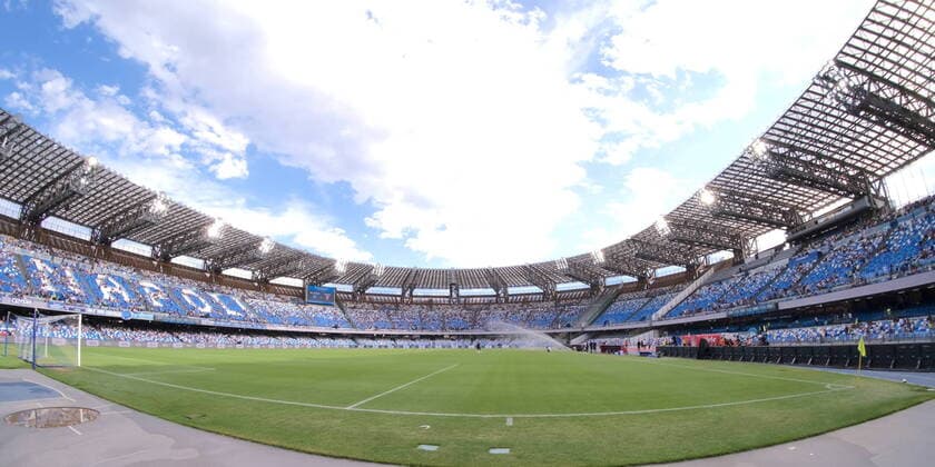 August 21, 2022, Naples, Campania, Italy: During the Italian Serie A Football match SSC Napoli vs AC Monza on Agust 21, 2022 at the Diego Armando Maradona Stadium in Naples.In picture stadium Maradona. Naples Italy - ZUMAs236 20220821_zap_s236_001 Copyright: xFabioxSassox