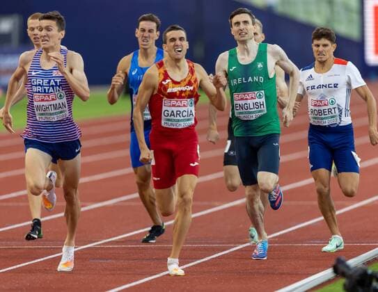 Bilder des Jahres 2022, Sport 08 August Sport Themen der Woche KW33 2022 European Championships, Olympiastadion, Munich, Germany 21 8 2022 Men s 800m Final Ireland™s Mark English during the race Mark English during the race 21 8 2022  Copyright: x INPHO MorganxTreacyx BBR38658
