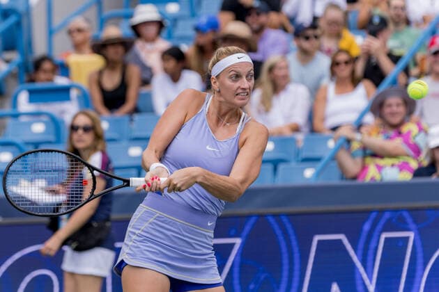 August 21, 2022, Mason, Ohio, USA: Petra Kvitova (CZE) warms up prior to the championship of the Western and Southern Open at the Lindner Family Tennis Center, Mason, Oh. Mason USA - ZUMAs304 20220821_zaf_s304_022 Copyright: xScottxStuartx