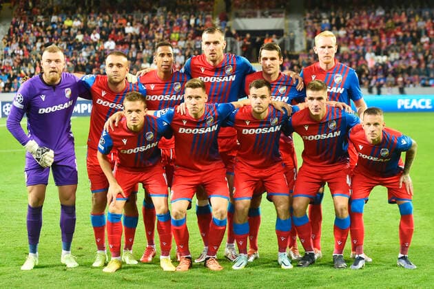Team photo of Viktoria Plzen during the return match of football Champions League qualifier fourth round Viktoria Plzen vs FK Qarabag in Pilsen, Czech Republic, August 23, 2022. (CTKxPhoto MiroslavxChaloupka) CTKPhotoP2022082308094  cha018