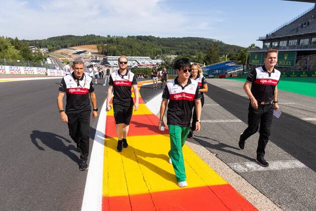 ZHOU Guanyu (chi), Alfa Romeo F1 Team ORLEN C42, portrait trackwalk during the Formula 1 Rolex Belgian Grand Prix 2022, 14th round of the 2022 FIA Formula One World Championship, WM, Weltmeisterschaft from August 26 to 28, 2022 on the Circuit de Spa-Francorchamps, in Francorchamps, Belgium - F1 - BELGIAN GRAND PRIX 2022 DPPI Panoramic  00122033_AV6_8663