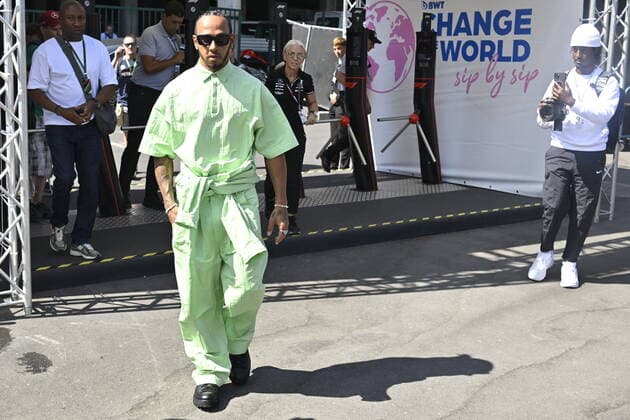 Mercedes British driver Lewis Hamilton arrives at preparations ahead of this weekend s Spa-Francorchamps Formula One Grand Prix of Belgium race, in Spa-Francorchamps, Thursday 25 August 2022. DIRKxWAEM  x40843457x