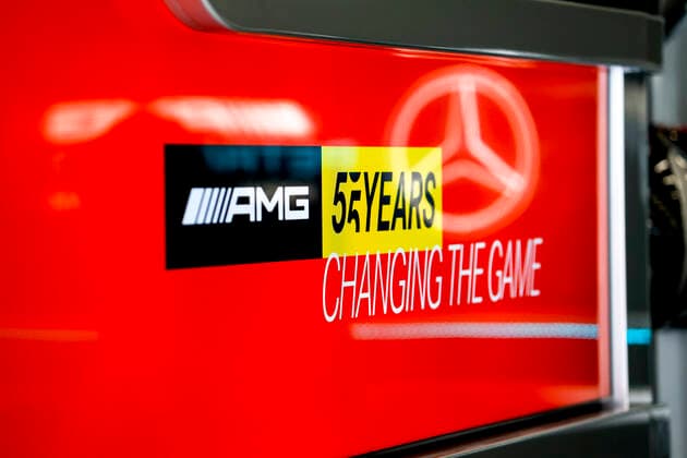Illustration on the motorhome of the Mercedes-AMG Petronas F1 Team, F1 Grand Prix of Belgium at Circuit de Spa-Francorchamps on August 25, 2022 in Spa-Francorchamps, Belgium. (Photo by HOCH ZWEI) Spa-Francorchamps Belgium