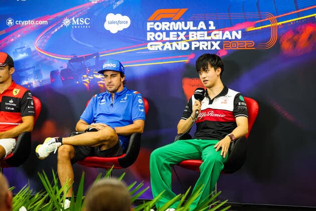 ALONSO Fernando (spa), Alpine F1 Team A522, ZHOU Guanyu (chi), Alfa Romeo F1 Team ORLEN C42, portrait during the Formula 1 Rolex Belgian Grand Prix 2022, 14th round of the 2022 FIA Formula One World Championship, WM, Weltmeisterschaft from August 26 to 28, 2022 on the Circuit de Spa-Francorchamps, in Francorchamps, Belgium - F1 - BELGIAN GRAND PRIX 2022 DPPI Panoramic 20220825_GOOD2611
