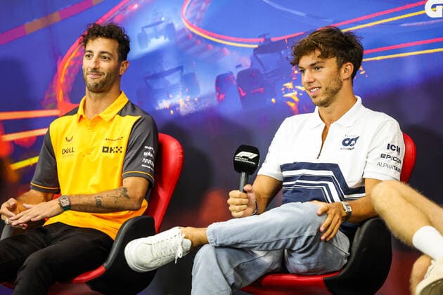 RICCIARDO Daniel (aus), McLaren F1 Team MCL36, GASLY Pierre (fra), Scuderia AlphaTauri AT03, portrait during the Formula 1 Rolex Belgian Grand Prix 2022, 14th round of the 2022 FIA Formula One World Championship, WM, Weltmeisterschaft from August 26 to 28, 2022 on the Circuit de Spa-Francorchamps, in Francorchamps, Belgium - F1 - BELGIAN GRAND PRIX 2022 DPPI Panoramic 20220825_GOOD2834