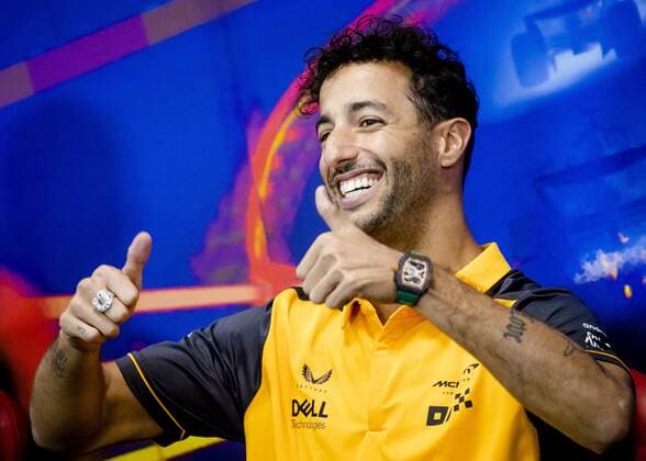 SPA - Daniel Ricciardo (McLaren) during a press conference, PK, Pressekonferenz at the Spa-Francrochamps race track in the run-up to the Belgian Grand Prix. ANP SEM VAN DER WAL F1 Grand Prix of Belgium - Previews 2022 xVIxANPxSportx xxANPxIVx