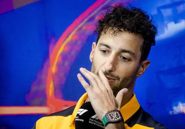 SPA - Daniel Ricciardo (McLaren) during a press conference, PK, Pressekonferenz at the Spa-Francrochamps race track in the run-up to the Belgian Grand Prix. ANP SEM VAN DER WAL F1 Grand Prix of Belgium - Previews 2022 xVIxANPxSportx xxANPxIVx