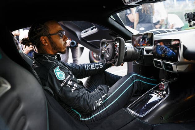 Mercedes-AMG GT One, HAMILTON Lewis (gbr), Mercedes AMG F1 Team, portrait during the Formula 1 Rolex Belgian Grand Prix 2022, 14th round of the 2022 FIA Formula One World Championship, WM, Weltmeisterschaft from August 26 to 28, 2022 on the Circuit de Spa-Francorchamps, in Francorchamps, Belgium - F1 - BELGIAN GRAND PRIX 2022 DPPI Panoramic  00122033__DE_7049.JPG_