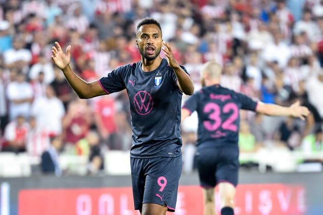 220825 Isaac Kiese Thelin of Malmö FF reacts during the UEFA Europa League play-off match between Sivasspor and Malmö FF on August 25, 2022 in Sivas. Photo: Christian Örnberg BILDBYRAN COP 166 CO0221 fotboll football soccer fotball uefa europa league play-off sivasspor malmö ff bbeng depp Copyright: CHRISTIANxÖRNBERG BB220825CO022
