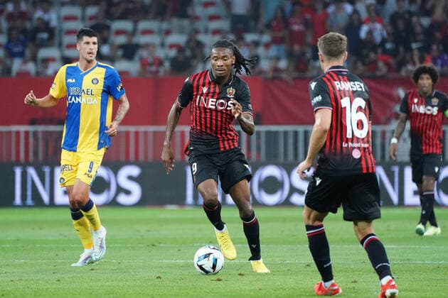Khephren Thuram (OGC Nice) FOOTBALL : OGC Nice vs Maccabi Tel Aviv - Barrage retour de confÃ rence Ligue - Nice - 25 08 2022 NorbertScanella Panoramic 