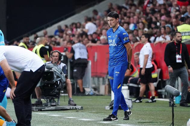 Ilija IviÄ‡ (Entraineur de Maccabi Tel Aviv) FOOTBALL : OGC Nice vs Maccabi Tel Aviv - Barrage retour de confÃ rence Ligue - Nice - 25 08 2022 NorbertScanella Panoramic 