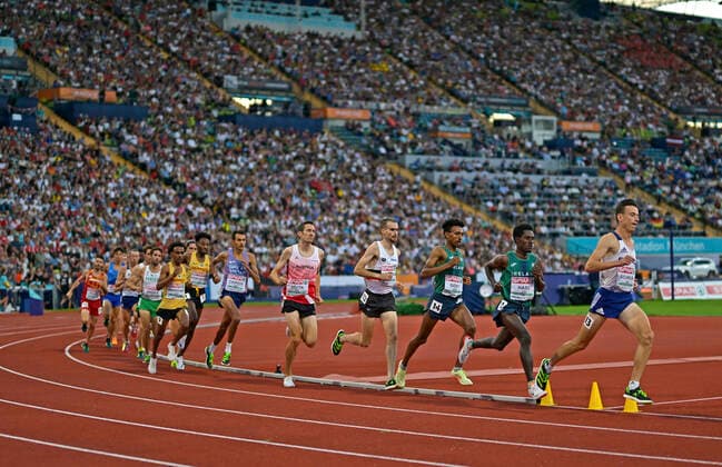 21.08.2022, European Championchips München 2022, Leichtathletik im Olympiastadion, 10.000 Meter Lauf der Männer,