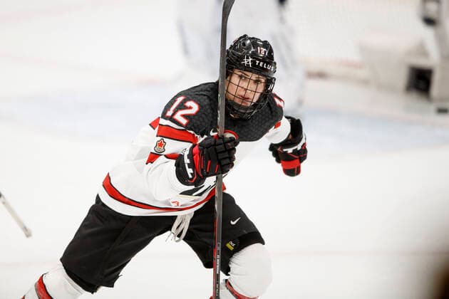 Meaghan Mikkelson 12, CAN score 1-3 during 2022 IIHF Ice hockey, Eishockey Women s World Championship, WM, Weltmeisterschaft match between Finland and Canada at the Kivk Arena on 25. August 2022 in Herning, Denmark. (Tomi Hänninen Newspix24)  Copyright: xTomixHänninenx np24_3TH3798
