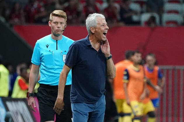Lucien Favre (entraineur de l OGC Nice) FOOTBALL : OGC Nice vs Maccabi Tel Aviv - Barrage retour de confÃ rence Ligue - Nice - 25 08 2022 NorbertScanella Panoramic 