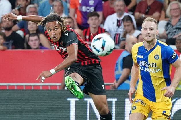 But - Alexis Beka Beka (OGC Nice) FOOTBALL : OGC Nice vs Maccabi Tel Aviv - Barrage retour de confÃ rence Ligue - Nice - 25 08 2022 NorbertScanella Panoramic 