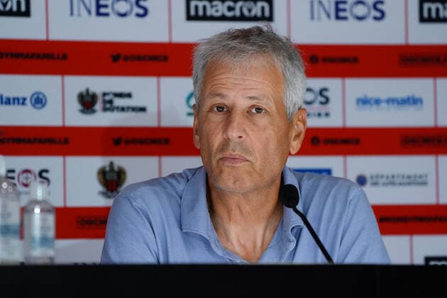 Lucien Favre (entraineur de l OGC Nice) FOOTBALL : PrÃ sentation de Nicolas Pepe - Nice - 26 08 2022 NorbertScanella Panoramic 