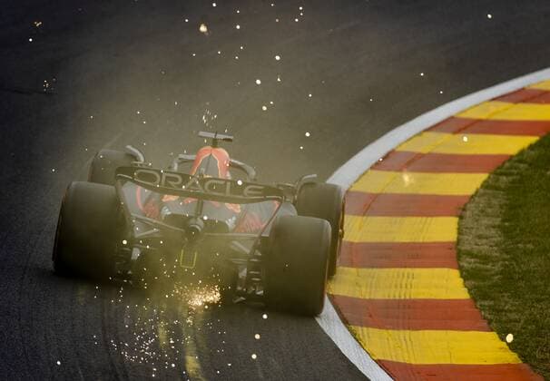 SPA - Max Verstappen (1) with the Oracle Red Bull Racing RB18 Honda during the 1st practice session ahead of the F1 Grand Prix of Belgium at the Circuit de Spa-Francorchamps on August 26, 2022 in SPA, Belgium. ANP SEM VAN DER WAL F1 Grand Prix of Belgium, Practice 1 2022 xVIxANPxSportx xxANPxIVx