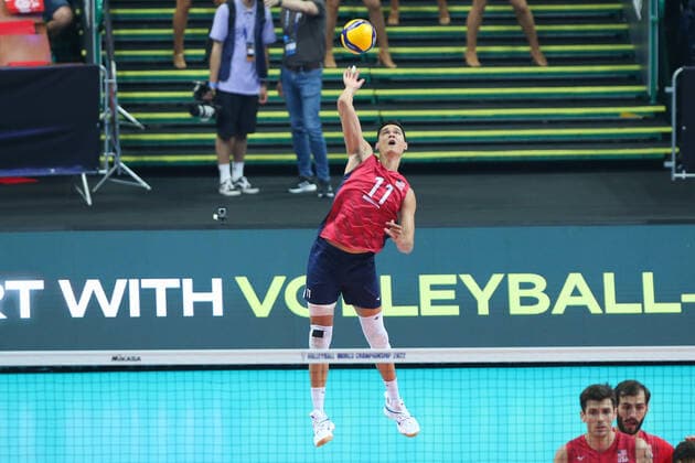 KATOWICE 26.08.2022 MISTRZOSTWA SWIATA W SIATKOWCE MEZCZYZN FAZA GRUPOWA GRUPA C: USA - MEKSYK --- FIVB VOLLEYBALL MENS World Championship, WM, Weltmeisterschaft 2022 GROUP C MATCH: USA - MEXICO MICAH CHRISTENSON FOT. ANNA KLEPACZKO FOTOPYK NEWSPIX.PL --- Newspix.pl  220826LUM023