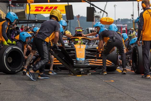 SPA-FRANCORCHAMPS, BELGIUM - AUGUST 27 : Norris - Mac LAren during the F1 race of the Belgian Formula One Grand Prix Spa Francorchamps on August 27, 2022 in Spa-Francorchamps, Belgium, 27 08 2022 ( Belgian Grand Prix Formula One 2022 PhotoNews Panoramic 