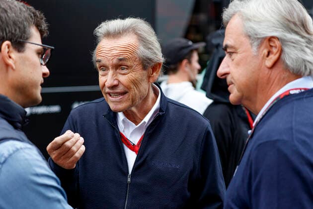 Jacky Ickx (BEL), Carlos Sainz Senior (ESP), F1 Grand Prix of Belgium at Circuit de Spa-Francorchamps on August 27, 2022 in Spa-Francorchamps, Belgium. (Photo by HOCH ZWEI) Spa-Francorchamps Belgium