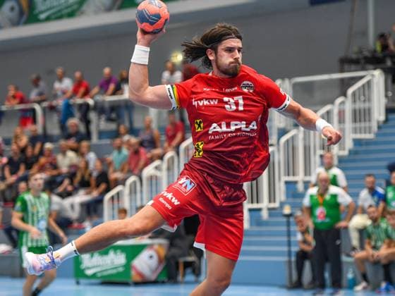 HANDBALL - EHF EL, Hard vs Pelister II HARD,AUSTRIA,27.AUG.22 - HANDBALL - EHF European League, qualification, HC Hard vs HC Eurofarm Pelister II. Image shows Ivan Horvat (Hard).  GEPAxpictures xOliverxLerch
